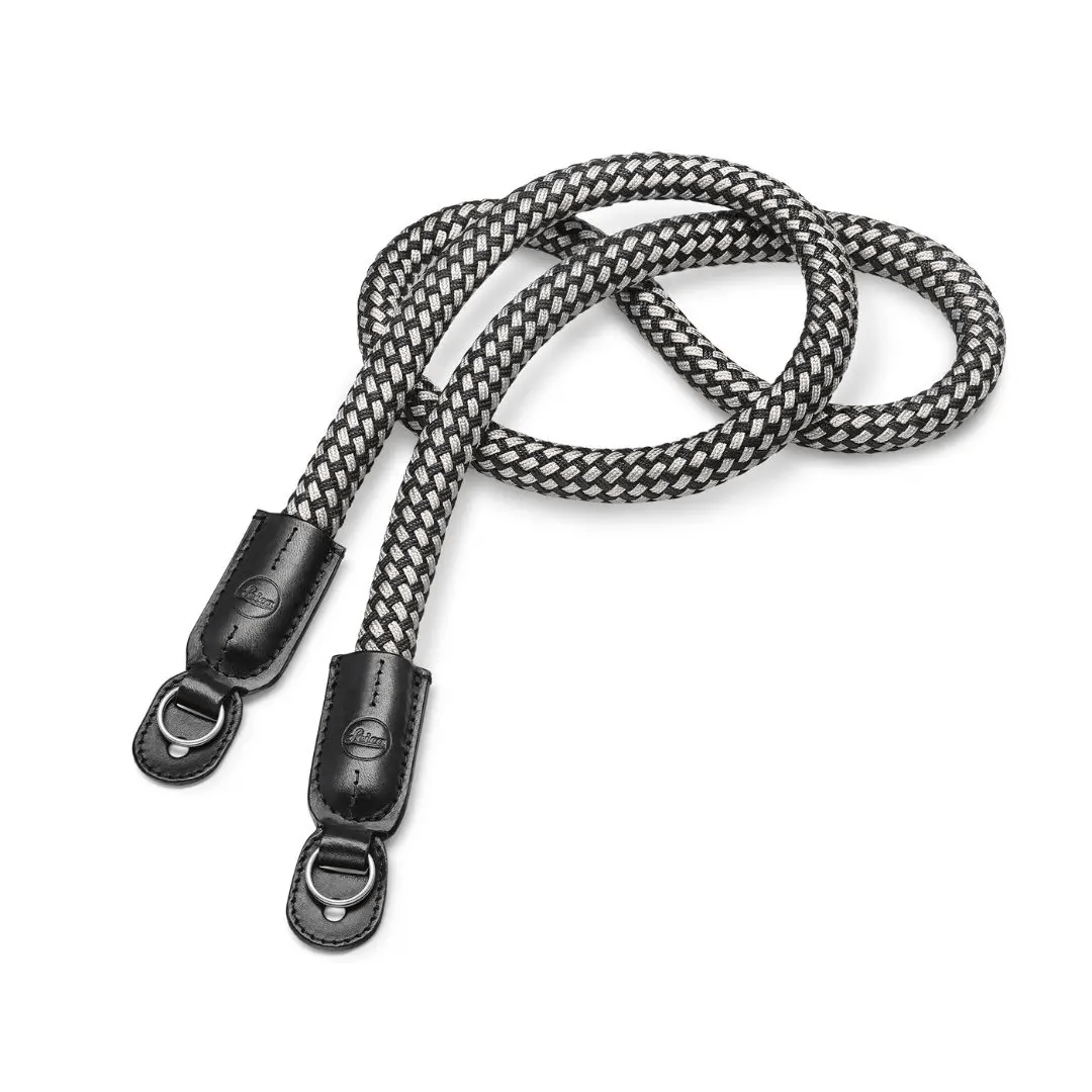 Leica 라이카 Carrying Strap, Round Braided Rayon & Leather cord, Black, White